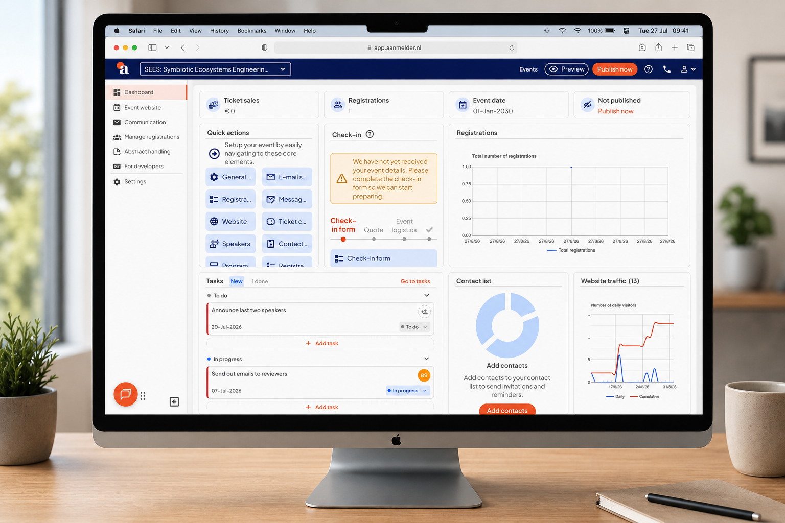 Dashboard mockup 2026 - aanmelder.nl